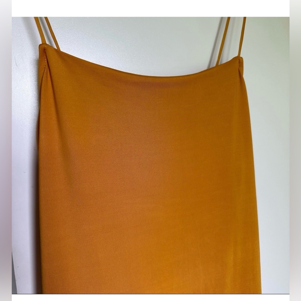 NWT Zara Mustard Yellow Asymmetrical Slip Dress L - Picture 9 of 9